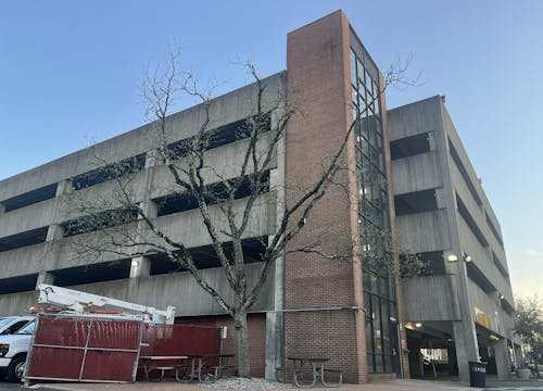 An aggravated assault investigation is underway as two victims, who are affiliated with the University, reported that individuals threw a firework at them at the top of the College Avenue Parking Deck. – Photo by Alex Kenney