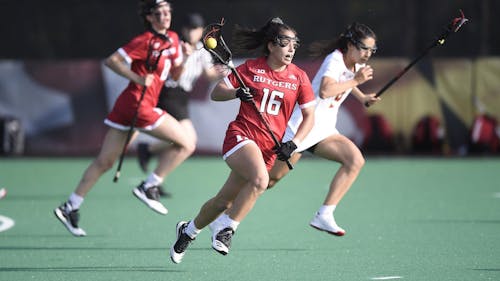 Junior midfielder Ashley Campo and the Rutgers women's lacrosse team look to stay undefeated when they face Monmouth today. – Photo by Greg Fiume / Scarletknights