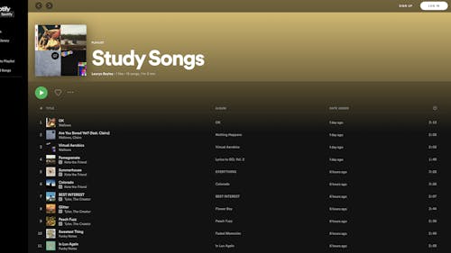 Playlists that are meant for studying can help you focus and get motivated during a stressful semester. – Photo by Spotify