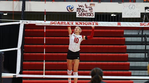 Junior setter Inna Balyko was named Co-Setter of the Week by the Big Ten after averaging 12.25 assists in Rutgers' back-to-back wins over Maryland.  – Photo by Scarletknights.com