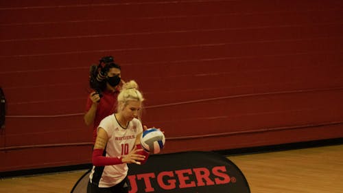 Senior setter Inna Balyko looks to add onto her 450 assists this season as the Rutgers volleyball team faces Indiana and Nebraska this weekend. – Photo by Olivia Thiel