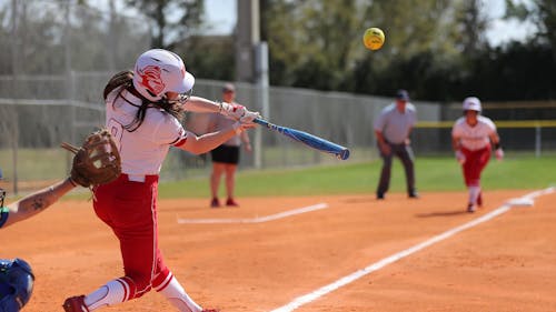 Junior outfielder Taylor Fawcett and the Rutgers softball team continued their struggles in Big Ten play, being swept by Indiana over the weekend. – Photo by Mike Carlson / Scarletknights.com