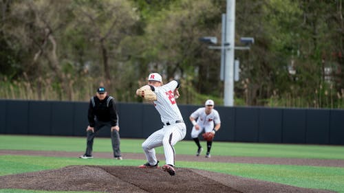 Sophomore right-handed pitcher Ethan Bowen gave up 2 runs in his lone appearance of the weekend, contributing to the Rutgers baseball team's pitching struggles. – Photo by Christian Sanchez