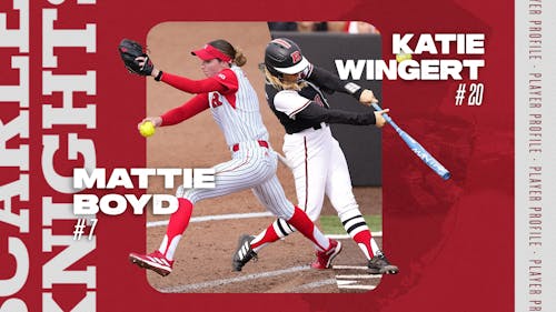 Graduate student catcher Katie Wingert and fifth-year pitcher Mattie Boyd have led the Rutgers softball team to success this season.  – Photo by Elliot Dong