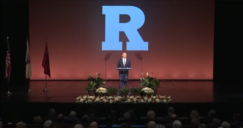 University President Jonathan Holloway gave his annual stakeholder address on October 24, but what did it really accomplish? – Photo by Rutgers University / Youtube