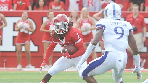 Junior wide reciever Janarion Grant burst on the scene with three returns for touchdowns in the first two weeks this fall, but teams have bottled him up since by either kicking away from him or over his head. – Photo by Photo by Luo Zhengchen | The Daily Targum