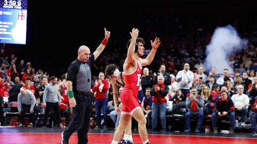 No. 15 graduate student 133-pounder Joe Heilmann won both his matches over No. 1 Penn State and No. 10 Nebraska, but the Rutgers wrestling team ultimately fell in both contests. – Photo by ScarletKnights.com