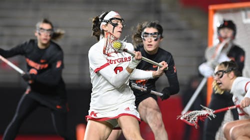 Graduate student attacker Martin Hartshorn scored 3 goals and registered an assist, but it wasn't enough for the Rutgers women's lacrosse team to power past Princeton today. – Photo by ScarletKnights.com