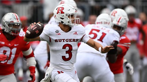 Sophomore quarterback Evan Simon had an up-and-down 2022 season with the Rutgers football team. – Photo by Ben Solomon / Scarletknights.edu