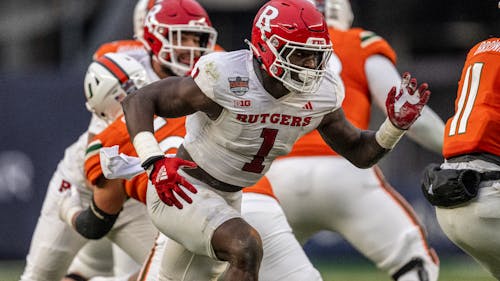 Senior linebacker Mohamed Toure will be a major piece for the Rutgers football team's "Darkside Defense" once again in 2024. – Photo by Ben Solomon / Rutgers Athletics / scarletknights.com