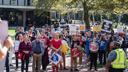 The Rutgers Board of Governors held a meeting last week on the Rutgers—Newark campus to discuss ongoing events at the University while supporters of the Robert Wood Johnson University Hospital (RWJUH) nurses strike rallied outside. – Photo by Courtesy of Jacob Amaro