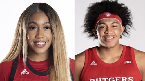 Junior forward Ron Harper Jr. and senior guard Arella Guirantes are centerpieces of the Rutgers men's and women's basketball teams, respectively. – Photo by Scarletknights.com