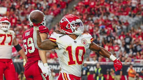 Former Rutgers running back Isiah Pacheco had a quick start to his NFL career, scoring his first touchdown in his debut game.  – Photo by Kansas City Chiefs / Instagram