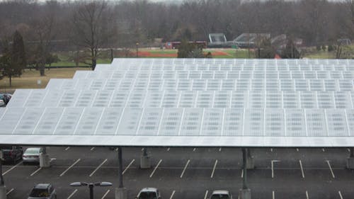 The solar panels on Livingston campus have helped Rutgers achieve its goals for saving electricity. – Photo by Photo by Dennis Zuraw | The Daily Targum