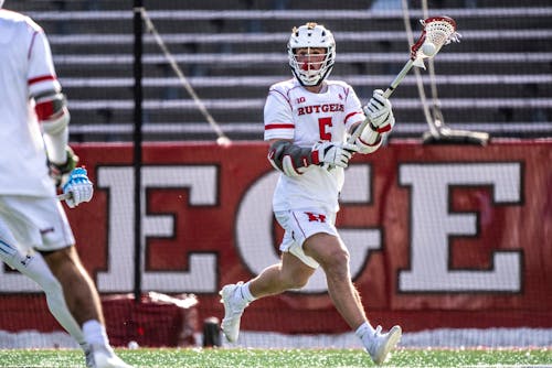 A 7-point performance from junior attacker Ross Scott led the Rutgers men's lacrosse team as the program defeated Ohio State in a top-10 matchup in Piscataway. – Photo by Ben Solomon / Scarletknights.com