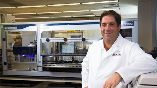 Andrew Brooks, chief operating officer and director of technology development at Rutgers University Cell and DNA Repository Infinite Biologics, led the development of the saliva-based coronavirus disease (COVID-19) test. – Photo by Rutgers.edu