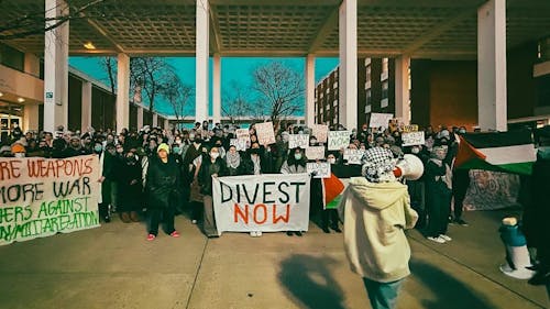 The divestment vote is still up in the air for Rutgers students during this year's Spring 2024 election cycle. – Photo by @itstandsforhighquality & @sjprutgersnb / Instagram