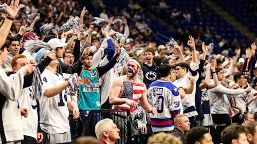 The Penn State student section was accused of directing racial slurs at Rutgers men's basketball players during Sunday night's game at Bryce Jordan Center in University Park, Pennsylvania. – Photo by @LegionofBluePSU / Twitter