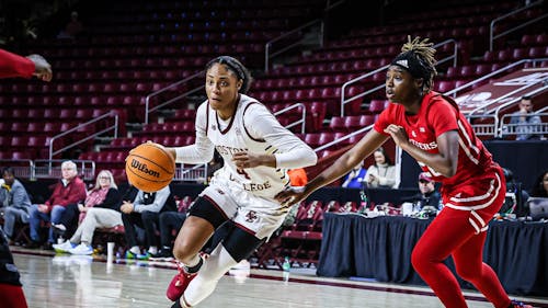Boston College transfer JoJo Lacey will replace lost talent like Erica Lafayette for the Rutgers women's basketball team this upcoming season. – Photo by John Quackenbos / bceagles.com