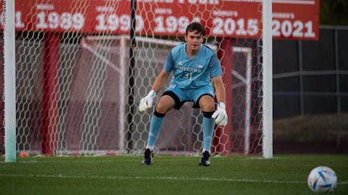 Sophomore goalkeeper Ciaran Dalton will look to stand strong between the posts when the Rutgers men's soccer team faces off against Ohio State on Friday. – Photo by ScarletKnights.com