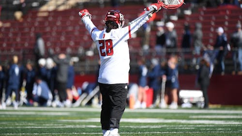 Junior goalkeeper Sophia Cardello saved nine shots to contribute to the Rutgers women's lacrosse team's win against Georgetown. – Photo by Cos Lymperopoulos / ScarletKnights.com