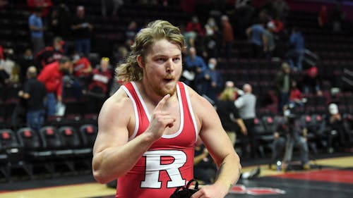 Sophomore 285-pounder Boone McDermott and the Rutgers wrestling team had a dominant showing in North Carolina, winning all three matches in their quad meet this weekend.  – Photo by Rutgers Wrestling / Twitter