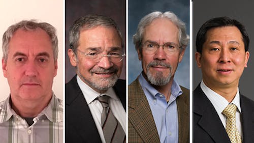 Kenneth D. Irvine, distinguished professor in the Department of Molecular Biology and Biochemistry and interim director of Rutgers’ Waksman Institute of Microbiology, Charles Weschler, an adjunct professor at Rutgers’ Environmental and Occupational Health Sciences Institute, Brian L. Strom, the chancellor of Rutgers Biomedical and Health Sciences and executive vice president for Health Affairs and Hui Xiong, a professor in the Department of Management Science and Information Systems, were selected for this distinction. – Photo by Rutgers.edu