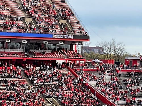 Captions at Rutgers football games are extremely small and difficult to read, especially for those in the upper stands. – Photo by Gary Noll