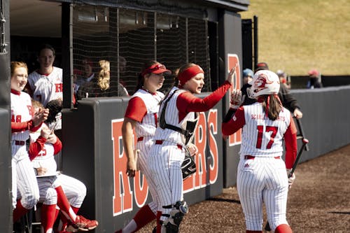 The Rutgers softball team scored 16 runs in its midweek doubleheader sweep against Maryland. – Photo by Christian Sanchez