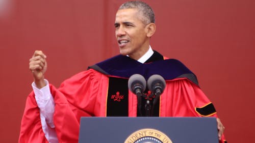 Chancellor Richard L. Edwards was inspired to create "America Converges Here" after Former President Barack Obama's commencement speech. The initiative includes events and programs designed to celebrate Rutgers' diversity. – Photo by Edwin Gano
