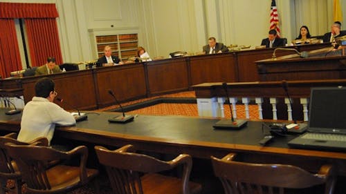 More than 50 people testified yesterday for increased funding in
the state budget for the 2010 fiscal year for public safety,
transportation and economic development among other issues in
Trenton. – Photo by Andrew Howard