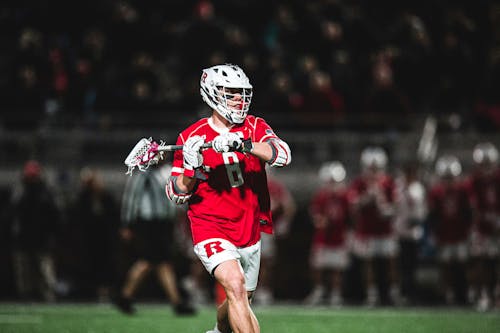 Senior attacker Ronan Jacoby's game-winning goal helped the Rutgers men's lacrosse team escape Ann Arbor, Michigan, with a 13-12 victory over Michigan.  – Photo by Sarah Synder / Scarletknights.com