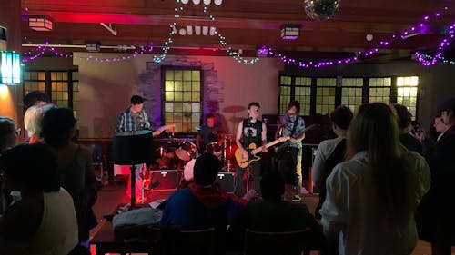 This past Friday, the band Rickety Cricket, among others, performed at Demarest Hall's February coffeehouse. – Photo by Brian Delk