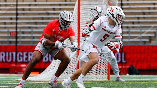 Junior attacker Ross Scott will try to add to his team-leading 31 goals this season as the Rutgers men's lacrosse team travels to Michigan tomorrow. – Photo by Ben Solomon / Scarletknights