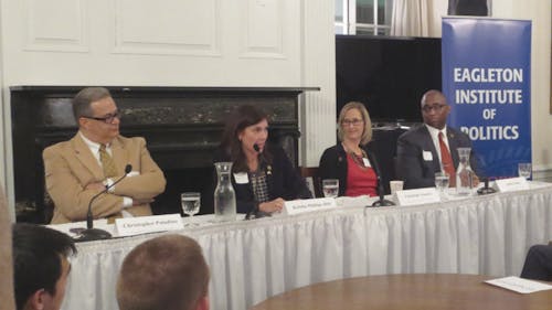 Four Eagleton Institute of Politics alumni convened in the Wood Lawn Mansion on Douglass campus yesterday evening to discuss their careers and disperse advice for current students.  – Photo by Photo by Courtesy of Amanda Marziliano | The Daily Targum