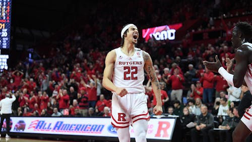 Fifth-year guard Caleb McConnell and the Rutgers men's basketball team rode a hot shooting night to a dominant win against Wake Forest. – Photo by @RutgersMBB / Twitter