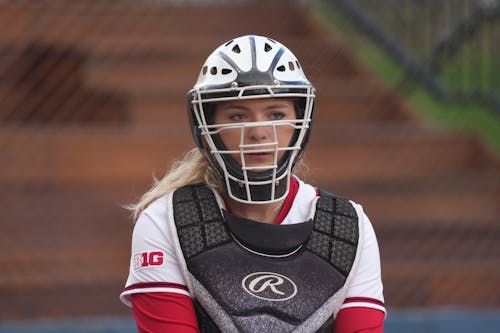 Senior catcher Katie Wingert led the Rutgers softball team last weekend with four doubles in the Rutgers tournament. – Photo by Ethan Mito / ScarletKnights.com