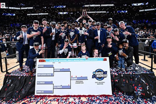The majority of The Daily Targum's sports desk predicts that the UConn men's basketball team will win the 2024 NCAA men's basketball tournament, its second in a row. – Photo by @uconnmbb / Instagram