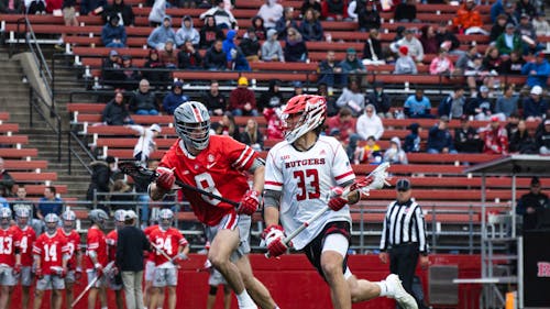 Senior midfielder Jack Aimone, who has scored 20 goals this season, will look to be an offensive threat when the Rutgers men's lacrosse team takes on Penn State on Friday night. – Photo by Christian Sanchez