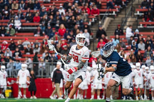 Freshman midfielder Colin Kurdyla will look to build off his tally of 17 goals this season when the Rutgers men's lacrosse team takes on Penn State in the Big Ten Tournament on Saturday. – Photo by Christian Sanchez