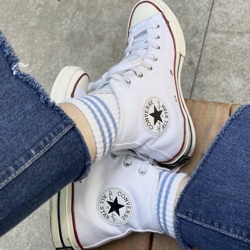 White Converse sneakers should be a must-have for any Rutgers student this spring. – Photo by @shsolut / X.com