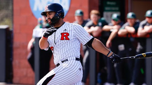 Senior infielder Chris Brito helped the Rutgers baseball team get its first conference series victory of the season against Michigan. – Photo by Rich Graessle / ScarletKnights.com