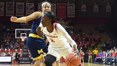 Senior wing Kahleah Copper scored 6 of her 17 points in the final six minutes to propel Rutgers to a 16-5 run to finish the game and escape Bankers Life Fieldhouse with a 66-63 win over Nebraska in the second round of the Big Ten Tournament. – Photo by Michelle Klejmont