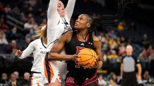 Junior forward Chyna Cornwell contributed 14 points to the Rutgers women's basketball team in their loss to Illinois in the second round of the Big Ten Tournament.
 – Photo by Stephen Maturen / ScarletKnights.com