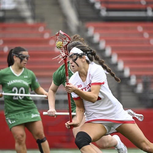 Graduate student midfielder Cassidy Spilis scored 6 goals in the Rutgers women's lacrosse team's 20-10 win over Manhattan on Saturday. – Photo by @rutgerswomenslacrosse / Instagram