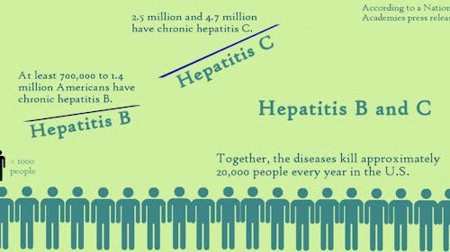 Hepatitis B and C are viral infections that impact the liver and could lead to cirrhosis as it advances. At present they are difficult to treat but are preventable. – Photo by Ramya Chitibomma
