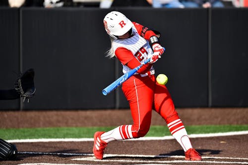 Senior infielder Payton Lincavage of the Rutgers softball team hit 4 home runs in the series against Ohio State, where the team went 1-2 in the three-game slate. – Photo by Tom Gilbert / ScarletKnights.com