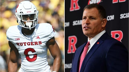 Head coach Greg Schiano and junior defensive back Shaquan Loyal spoke to the media ahead of Rutgers football's game against Ohio State. – Photo by Tim Fuller / ScarletKnights.com