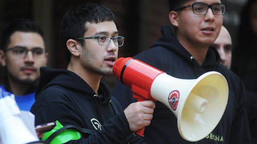 Alex Uematsu, a School of Arts and Sciences senior, worked with Movimiento Cosecha to bring the national movement to Rutgers campuses. – Photo by Dimitri Rodriguez