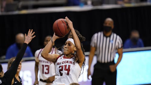 Fifth-year senior guard Arella Guirantes put up a team high 30 points in the Knights' loss to BYU. – Photo by Rutgers Women's Basketball / Twitter